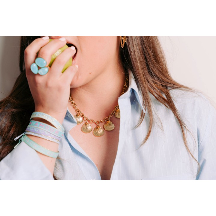 COLLIER MAILLE SERPENT ACIER INOXYDABLE GOLD PETIT PRIX