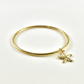 BRACELET PERLES GRIS METALLISE MEDAILLON ACIER INOX GOLD PETIT PRIX