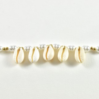 BRACELET NACRES CAURIS ACIER INOXYDABLE GOLD PETIT PRIX