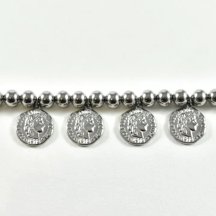 BRACELET PERLES SILVER MEDAILLES ACIER INOXYDABLE SILVER PETIT PRIX
