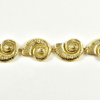 BRACELET GROS COQUILLAGES ACIER INOXYDABLE GOLD PETIT PRIX