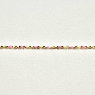 BRACELET PERLES ROSE PALE ACIER INOXYDABLE GOLD PETIT PRIX