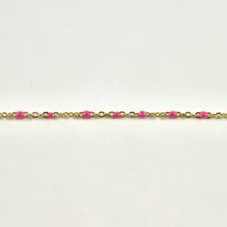 BRACELET PERLES GRIS METALLISE MEDAILLON ACIER INOX GOLD PETIT PRIX