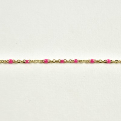 BRACELET PERLES GRIS METALLISE MEDAILLON ACIER INOX GOLD PETIT PRIX