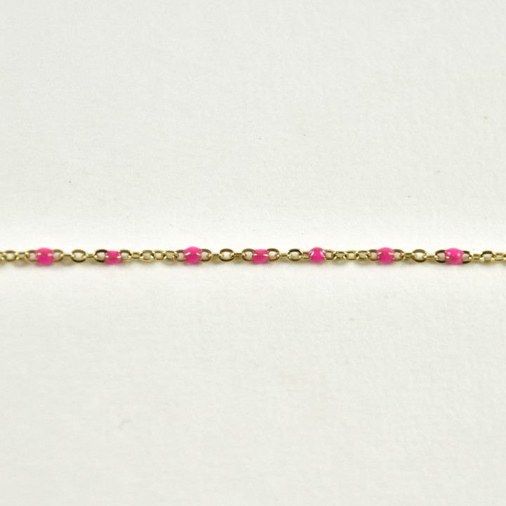 BRACELET PERLES GRIS METALLISE MEDAILLON ACIER INOX GOLD PETIT PRIX