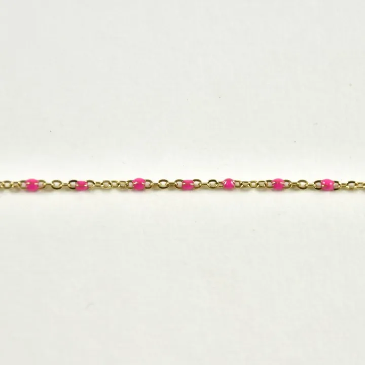 BRACELET PERLES GRIS METALLISE MEDAILLON ACIER INOX GOLD PETIT PRIX
