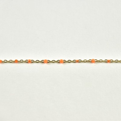 BRACELET PERLES ORANGES ACIER INOXYDABLE GOLD PETIT PRIX