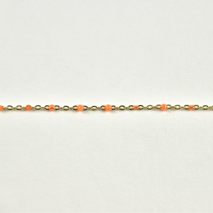 BRACELET PERLES ORANGES ACIER INOXYDABLE GOLD PETIT PRIX