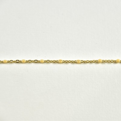 BRACELET PERLES GRIS METALLISE MEDAILLON ACIER INOX GOLD PETIT PRIX