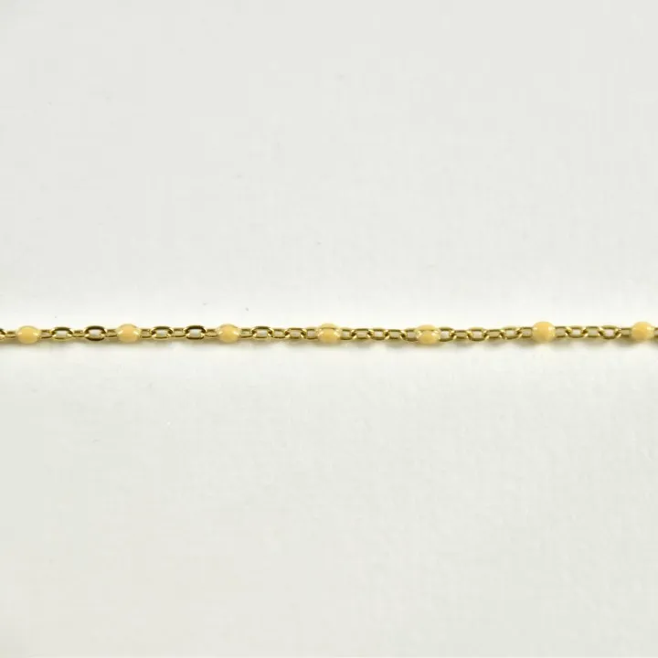 BRACELET PERLES BEIGES ACIER INOXYDABLE GOLD PETIT PRIX