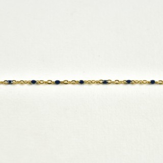 BRACELET PERLES BLEU MARINE ACIER INOXYDABLE GOLD PETIT PRIX
