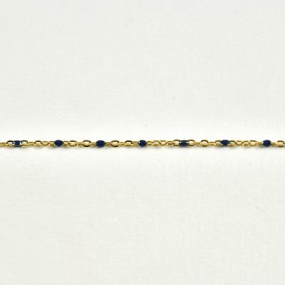 BRACELET PERLES BLEU MARINE ACIER INOXYDABLE GOLD PETIT PRIX