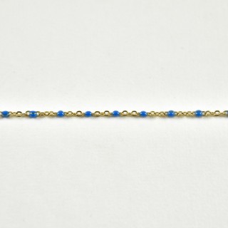 BRACELET PERLES BLEU FONCE ACIER INOXYDABLE GOLD PETIT PRIX