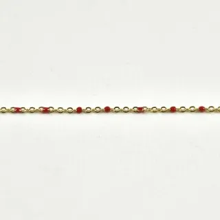 BRACELET PERLES ROUGES ACIER INOXYDABLE GOLD PETIT PRIX