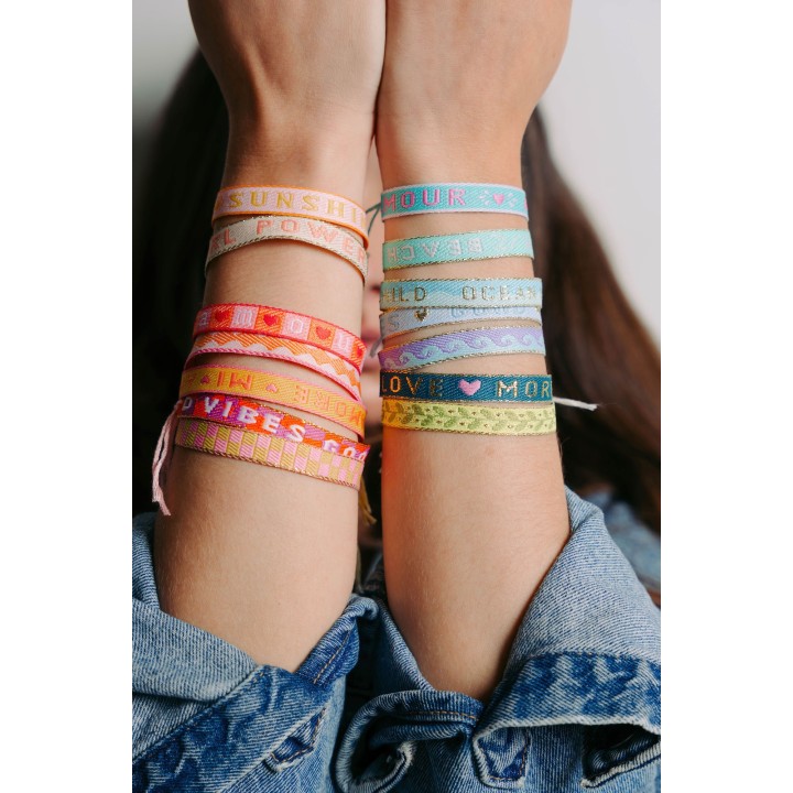 BRACELET TISSU GOOD VIBES PAS CHER