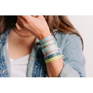 BRACELET PERLES GRIS METALLISE MEDAILLON ACIER INOX GOLD PETIT PRIX