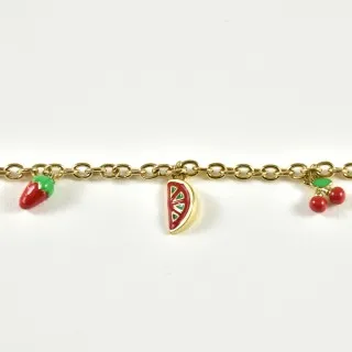 BRACELET PERLES GRIS METALLISE MEDAILLON ACIER INOX GOLD PETIT PRIX