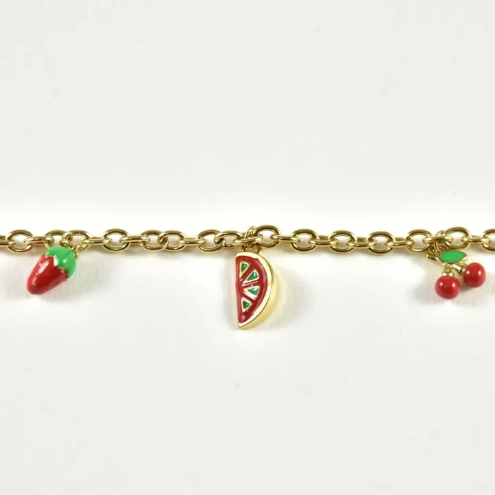 BRACELET PERLES GRIS METALLISE MEDAILLON ACIER INOX GOLD PETIT PRIX