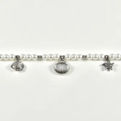 CHAINE DE CHEVILLE CHARM COQUILLAGE ACIER INOXYDABLE SILVER PETIT PRIX
