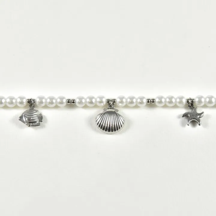CHAINE DE CHEVILLE CHARM COQUILLAGE ACIER INOXYDABLE SILVER PETIT PRIX