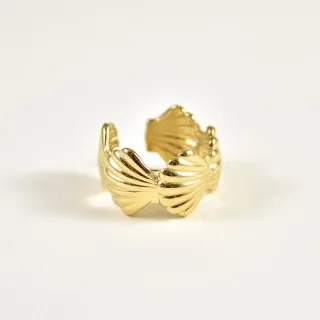 BAGUE RONDE MARTELEE ACIER INOXYDABLE GOLD PETIT PRIX
