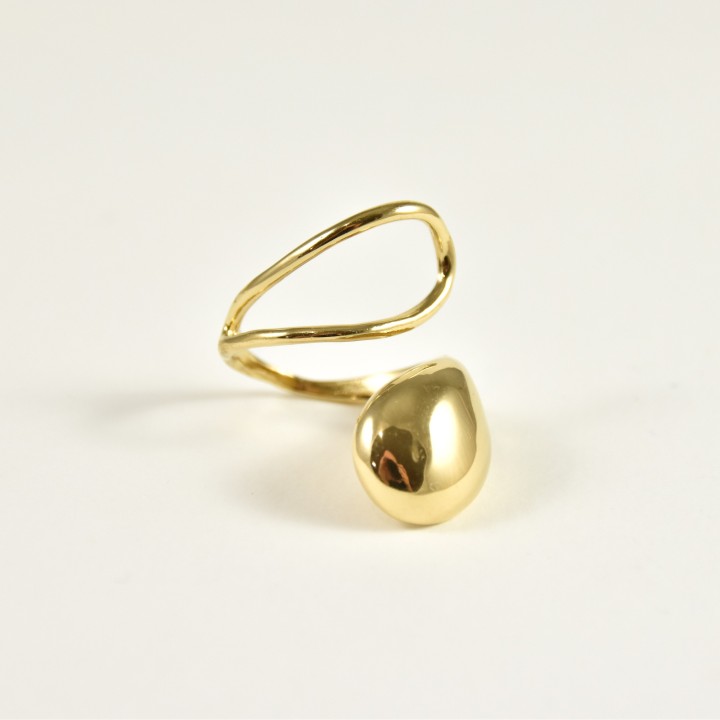 BAGUE EVASEE OUVERTE ACIER INOXYDABLE GOLD PETIT PRIX