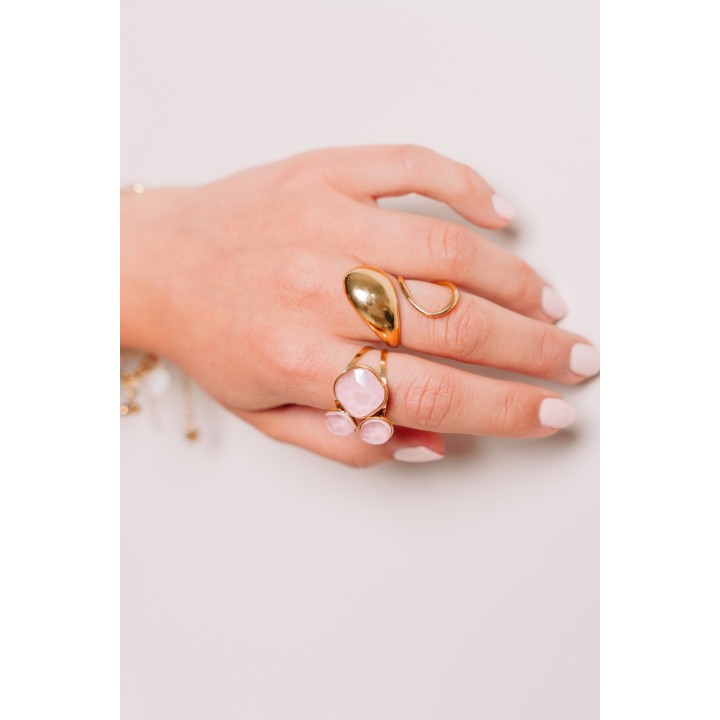 BAGUE EVASEE OUVERTE ACIER INOXYDABLE GOLD PETIT PRIX