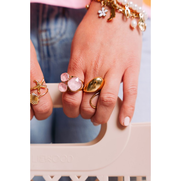 BAGUE EVASEE OUVERTE ACIER INOXYDABLE GOLD PETIT PRIX