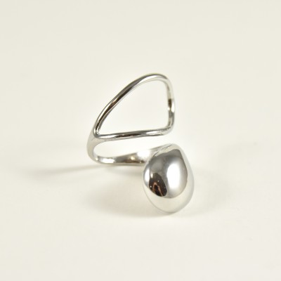 BAGUE EVASEE OUVERTE ACIER INOXYDABLE SILVER PETIT PRIX