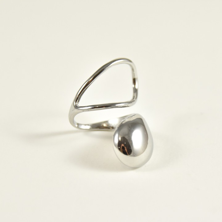 BAGUE EVASEE OUVERTE ACIER INOXYDABLE SILVER PETIT PRIX