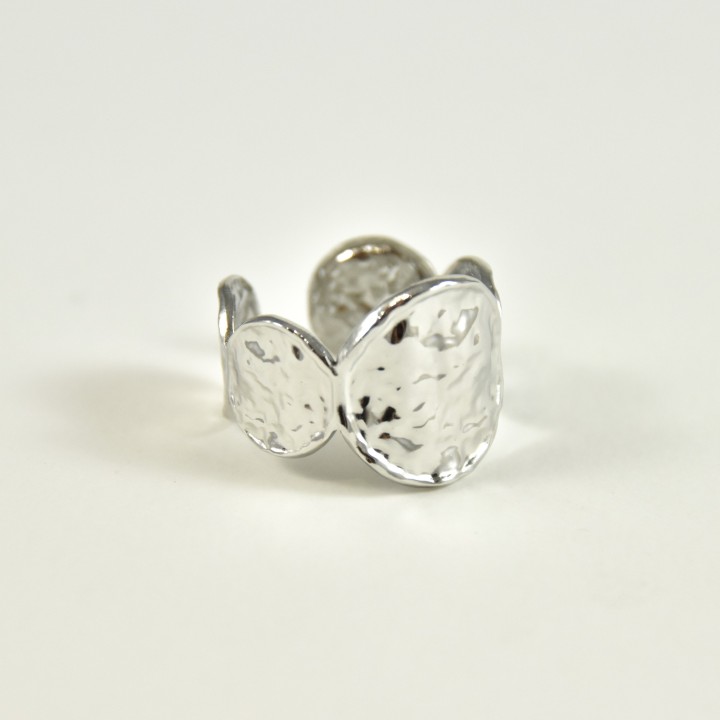 BAGUE RONDE MARTELEE ACIER INOXYDABLE GOLD PETIT PRIX
