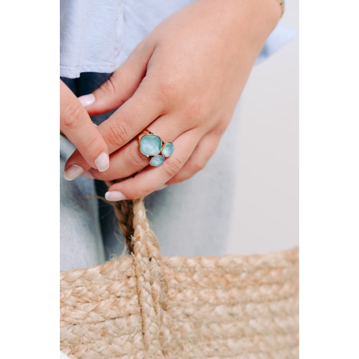 BAGUE RONDE MARTELEE ACIER INOXYDABLE GOLD PETIT PRIX