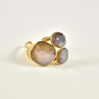 BAGUE RONDE MARTELEE ACIER INOXYDABLE GOLD PETIT PRIX