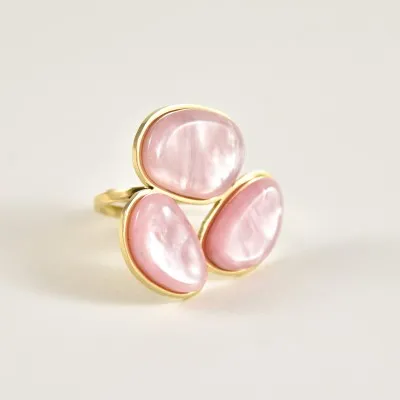 BAGUE RONDE MARTELEE ACIER INOXYDABLE GOLD PETIT PRIX