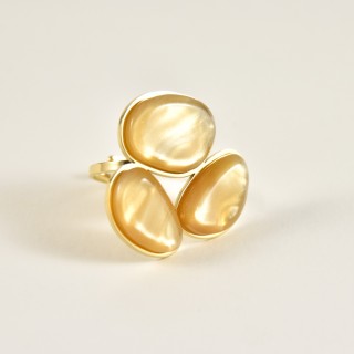 BAGUE PAMPILLES OVALES GOLD NACREES ACIER INOXYDABLE GOLD PETIT PRIX