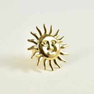 BAGUE LARGE SOLEIL XL ACIER INOXYDABLE GOLD PETIT PRIX