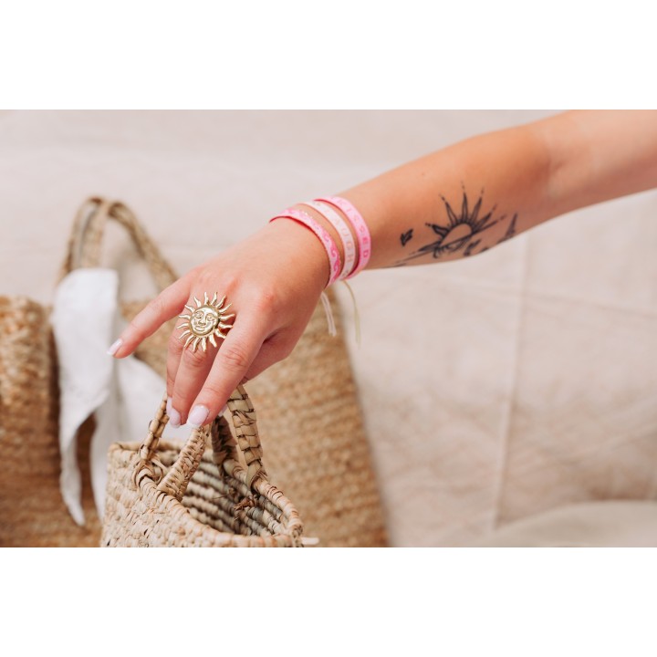 BAGUE LARGE SOLEIL XL ACIER INOXYDABLE GOLD PETIT PRIX