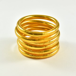 JONC BOUDDHISTE TIBETAIN KUMLAI MAXI MANTRA GOLD PAS CHER