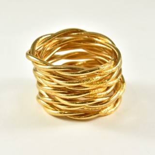 JONC BOUDDHISTE TIBETAIN KUMLAI TORSADE MANTRA LIGHT GOLD PAS CHER