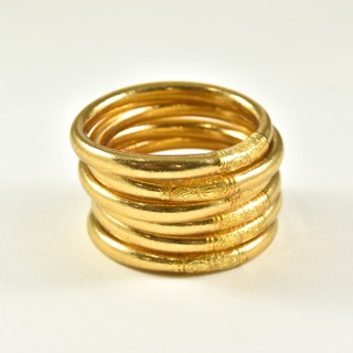 JONC BOUDDHISTE TIBETAIN KUMLAI MAXI MANTRA LIGHT GOLD PAS CHER