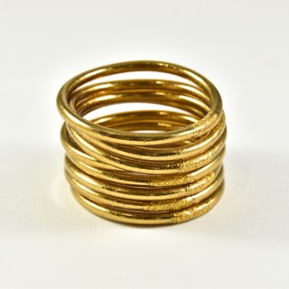 JONC BOUDDHISTE TIBETAIN KUMLAI MANTRAS ANTIQUE GOLD PAS CHER
