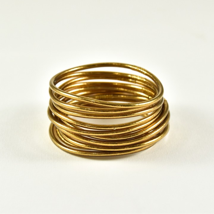 JONC BOUDDHISTE TIBETAIN KUMLAI ANTIQUE GOLD FIN PAS CHER
