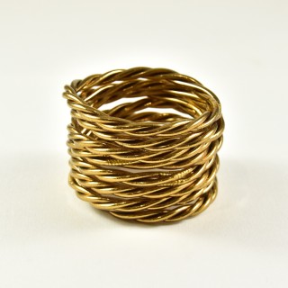 JONC BOUDDHISTE TIBETAIN KUMLAI TORSADE ANTIQUE GOLD PAS CHER