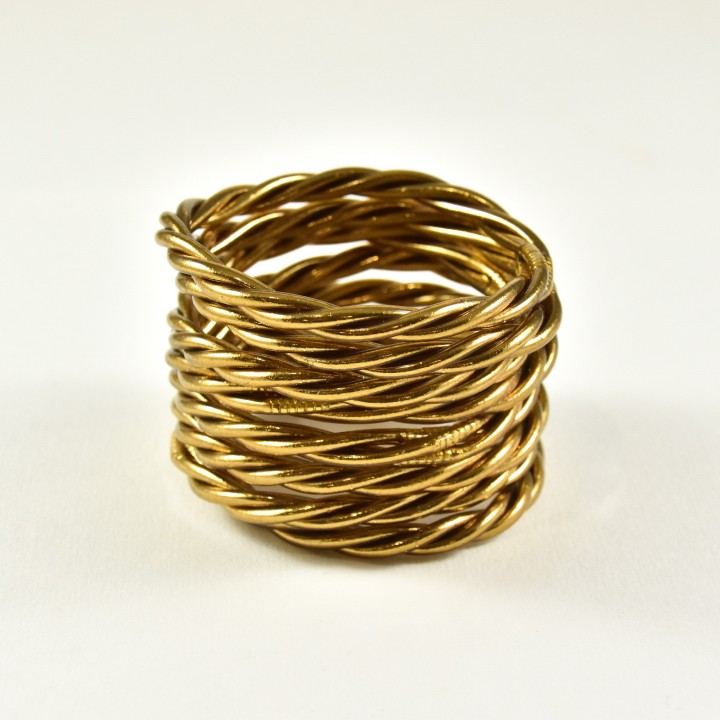 JONC BOUDDHISTE TIBETAIN KUMLAI TORSADE ANTIQUE GOLD PAS CHER