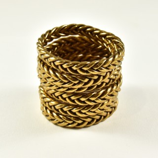 JONC BOUDDHISTE TIBETAIN KUMLAI TRESSE ANTIQUE GOLD PAS CHER