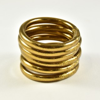 JONC BOUDDHISTE TIBETAIN KUMLAI MAXI MANTRA ANTIQUE GOLD PAS CHER