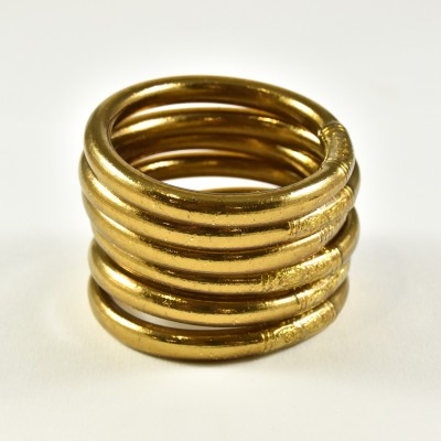 JONC BOUDDHISTE TIBETAIN KUMLAI MAXI MANTRA ANTIQUE GOLD PAS CHER