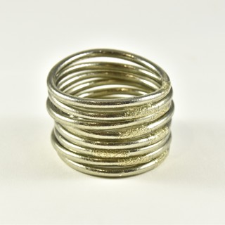 JONC BOUDDHISTE TIBETAIN KUMLAI MANTRAS ANTIQUE SILVER PAS CHER