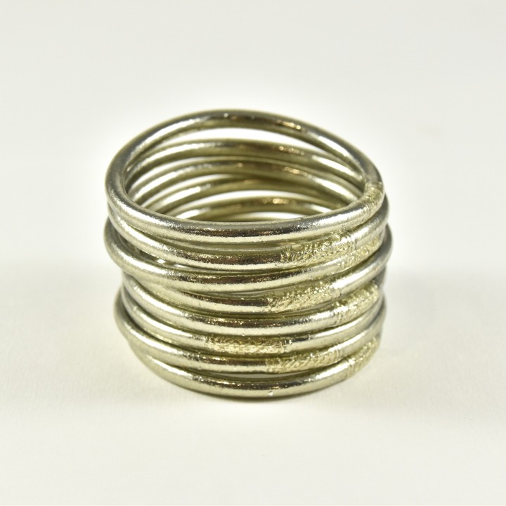 JONC BOUDDHISTE TIBETAIN KUMLAI MANTRAS ANTIQUE SILVER PAS CHER