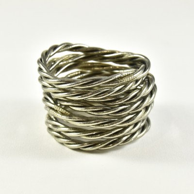 JONC BOUDDHISTE TIBETAIN KUMLAI TORSADE ANTIQUE SILVER PAS CHER